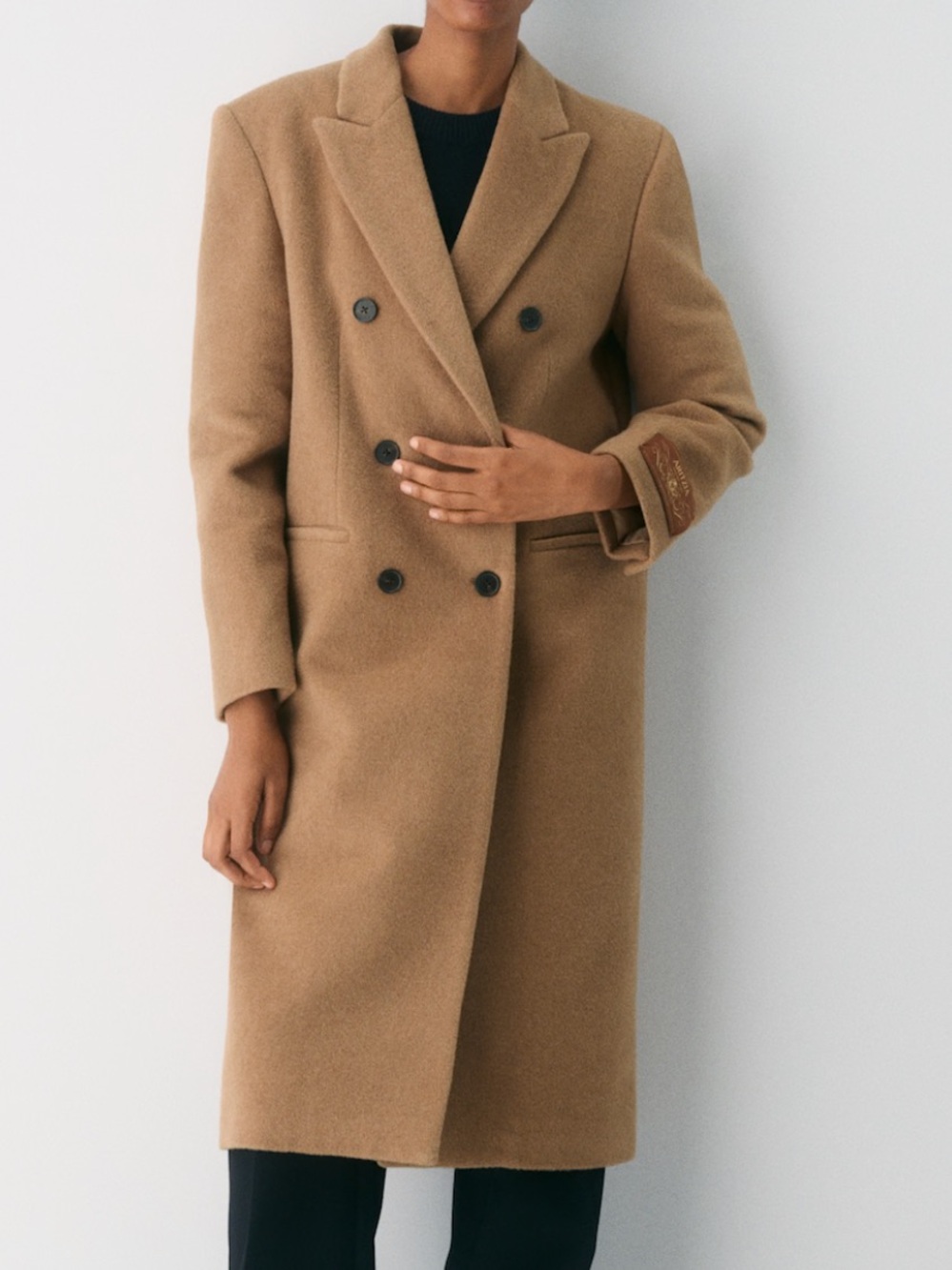 Aritzia Ceremony Coat Camel Double Breasted Sz. L